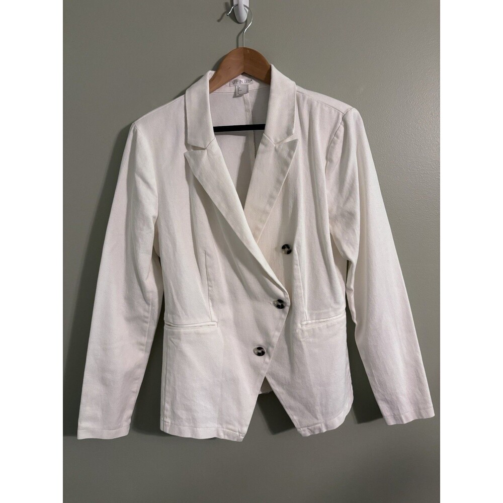 Venus Double Breasted Ivory Blazer Womens Sz 12 Professional Work Office Chic